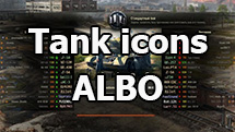 Simple text icons of tanks "ALBO" for WOT 1.20.0.0