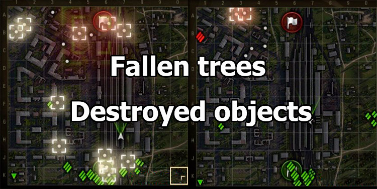 Mod "Fallen trees and destroyed objects" for World of Tanks 1.25.1.0