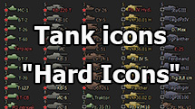 Tank icons pack "Hard Icons" for World of Tanks 1.16.1.0