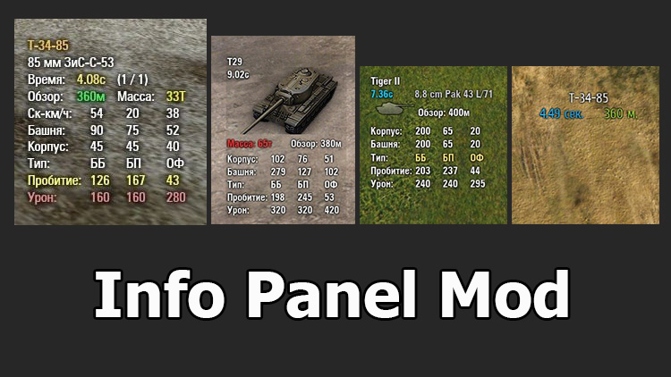 Info Panel Mod for World of Tanks 1.25.1.0