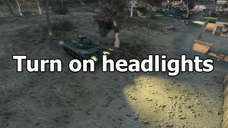 Mod "Turn on headlights" for World of Tanks 1.25.1.0