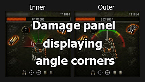 Damage panel displaying angle corners for World of Tanks 1.25.1.0