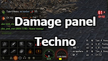 Damage panel Techno for World of Tanks 1.27.0.1