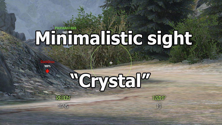 Minimalistic sight “Crystal” for World of Tanks 1.24.0.1