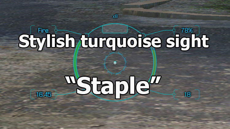 Stylish turquoise sight “Staple” for World of Tanks 1.25.1.0