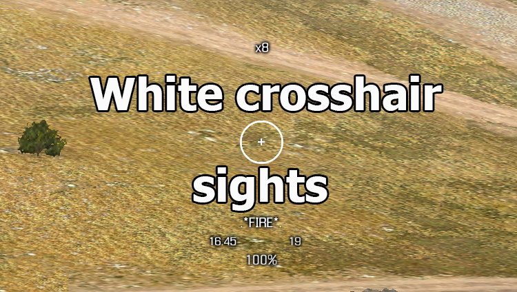 White crosshair sights for WOT 1.19.0.0